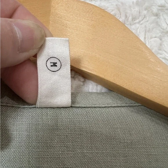 Grae Cove Lagenlook Sage Green Linen Midi Dress, M - Picture 9 of 12